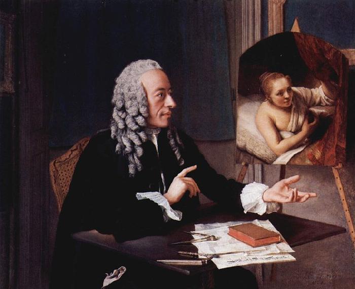 Jean-Etienne Liotard Tronchin mit seinem Rembrandt oil painting image